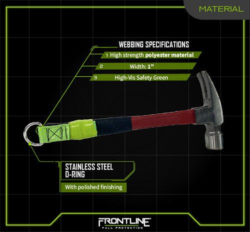 Frontline ACTLDR ToolGrip 4 lbs Webbing Tool D - Ring Anchor - Lined Out Frontline ACTLDR ToolGrip 4 lbs Webbing Tool D - Ring AnchorWork Safety Harnesses