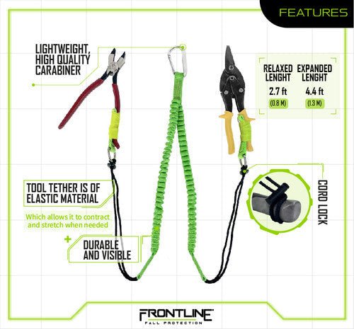 Frontline ACTLS222 ToolGrip 11 lbs Twin Tool Lanyard - Lined Out Frontline ACTLS222 ToolGrip 11 lbs Twin Tool LanyardWork Safety Harnesses