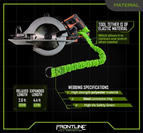 Frontline ACTLS222C ToolGrip 22 lbs Tool Lanyard Cinch with D - Ring - Lined Out Frontline ACTLS222C ToolGrip 22 lbs Tool Lanyard Cinch with D - RingWork Safety Harnesses