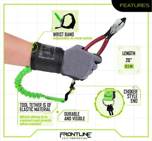 Frontline ACTLWB ToolGrip 4 lbs Wrist Tool Lanyard - Lined Out Frontline ACTLWB ToolGrip 4 lbs Wrist Tool LanyardWork Safety Harnesses