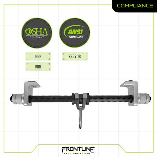 Frontline Aluminum I - Beam Slider Anchor - Lined Out Frontline Aluminum I - Beam Slider AnchorWork Safety Harnesses