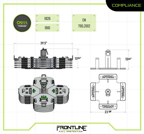 Frontline CO2NN Counterweight Anchor System - Lined Out Frontline CO2NN Counterweight Anchor SystemWork Safety Harnesses
