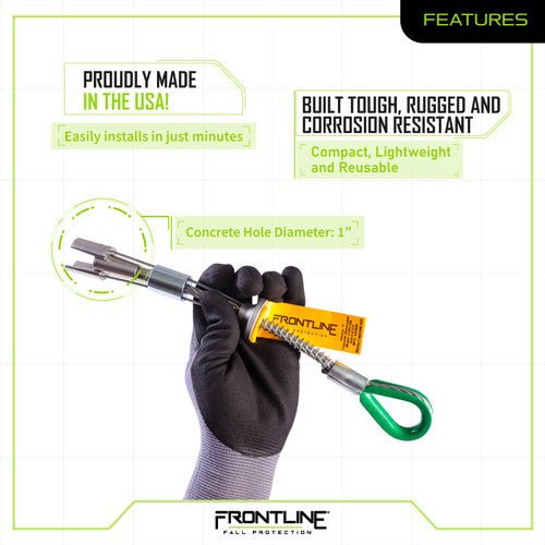Frontline COB110K Reusable 10K Concrete Anchor Bolt - Lined Out Frontline COB110K Reusable 10K Concrete Anchor BoltWork Safety Harnesses