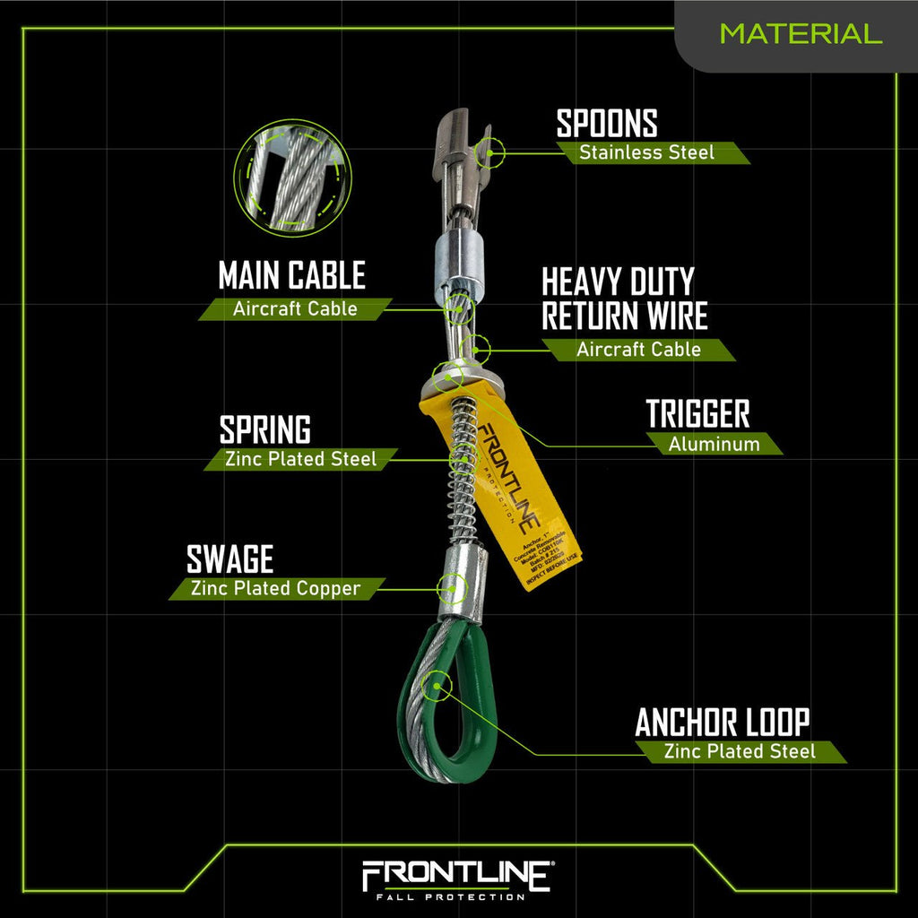 Frontline COB110K Reusable 10K Concrete Anchor Bolt - Lined Out Frontline COB110K Reusable 10K Concrete Anchor BoltWork Safety Harnesses