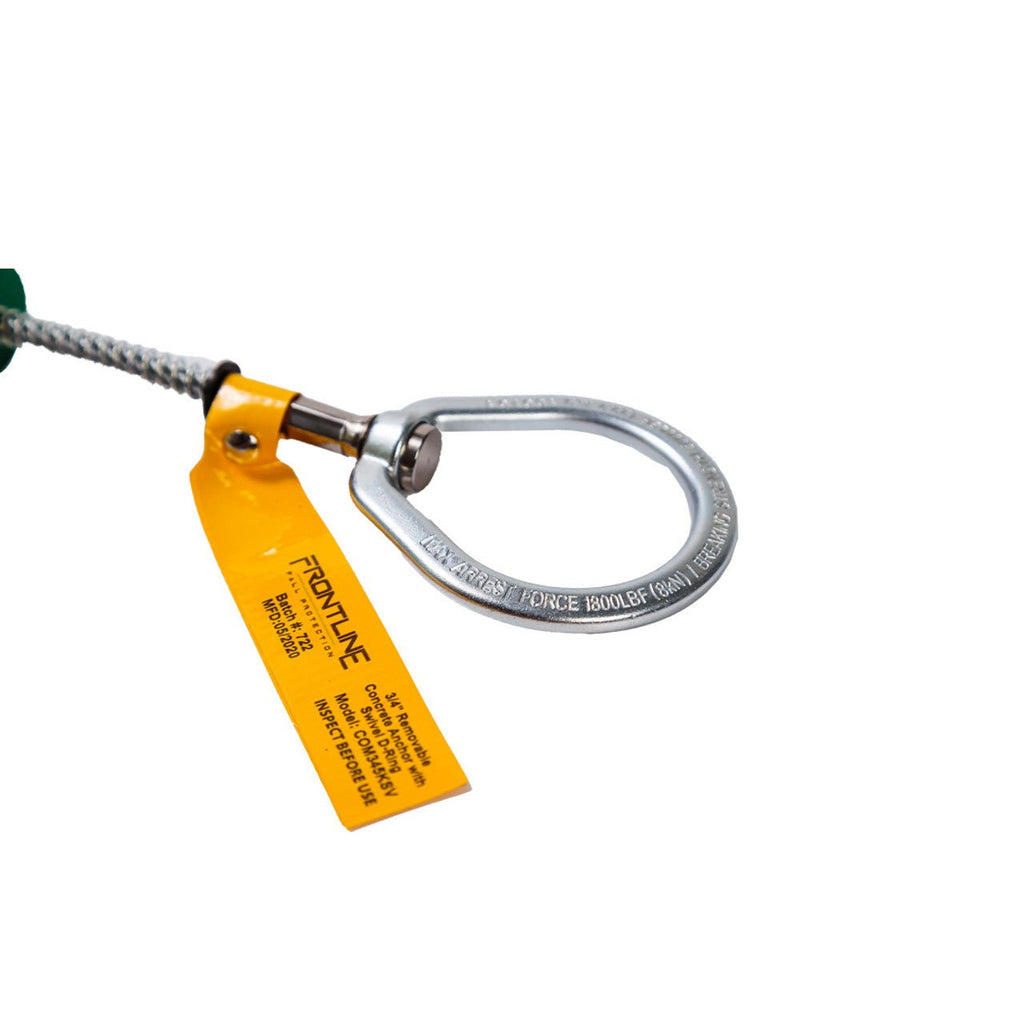 Frontline COB345KSV Reusable 5K Concrete Anchor Bolt with Swiveling D - Ring - Lined Out Frontline COB345KSV Reusable 5K Concrete Anchor Bolt with Swiveling D - RingWork Safety Harnesses
