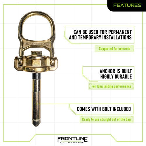 Frontline COB5K ALPHA Swivel 5k Concrete Anchor - Lined Out Frontline COB5K ALPHA Swivel 5k Concrete AnchorWork Safety Harnesses