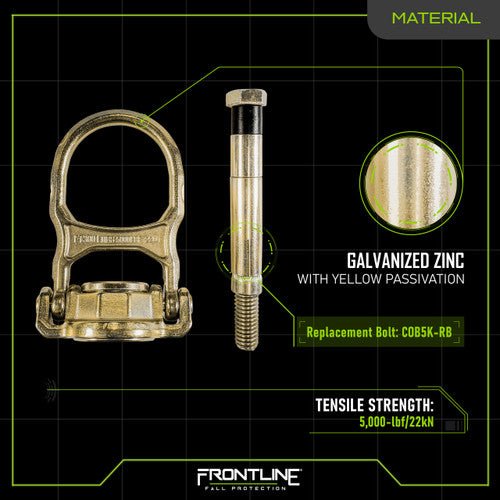 Frontline COB5K ALPHA Swivel 5k Concrete Anchor - Lined Out Frontline COB5K ALPHA Swivel 5k Concrete AnchorWork Safety Harnesses