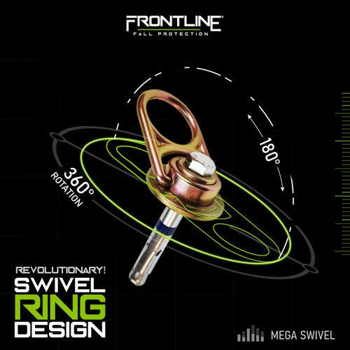 Frontline COM345K MEGA Swivel 5k Concrete Anchor - Lined Out Frontline COM345K MEGA Swivel 5k Concrete AnchorWork Safety Harnesses