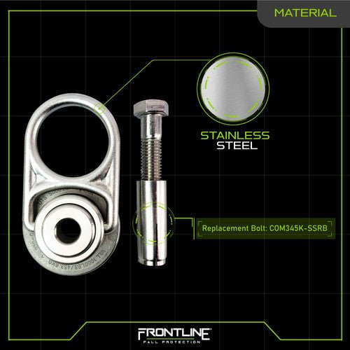 Frontline COM345K - SS MEGA Swivel 5K Stainless Steel Concrete Anchor - Lined Out Frontline COM345K - SS MEGA Swivel 5K Stainless Steel Concrete AnchorWork Safety Harnesses