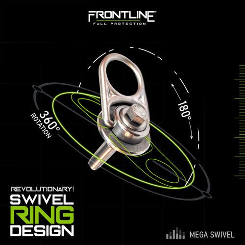Frontline COM345K - SS MEGA Swivel 5K Stainless Steel Concrete Anchor - Lined Out Frontline COM345K - SS MEGA Swivel 5K Stainless Steel Concrete AnchorWork Safety Harnesses