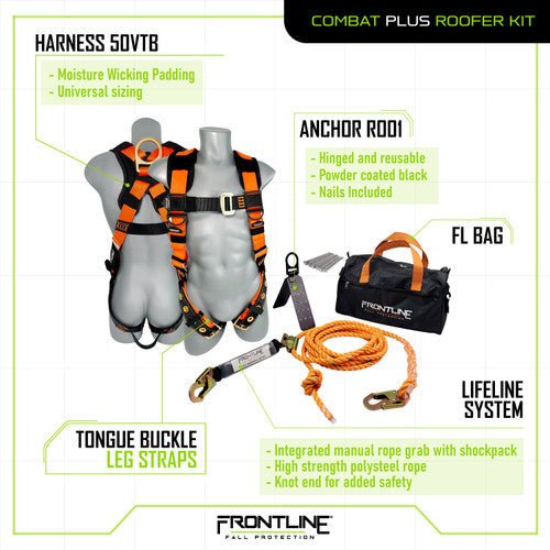 Frontline Combat Complete Roofers Kit Combat Plus Roofer Kit - Lined Out Frontline Combat Complete Roofers Kit Combat Plus Roofer KitWork Safety Harnesses