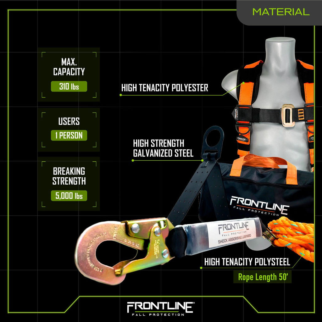 Frontline Combat Complete Roofers Kit Combat Roofer Kit - Lined Out Frontline Combat Complete Roofers Kit Combat Roofer KitWork Safety Harnesses