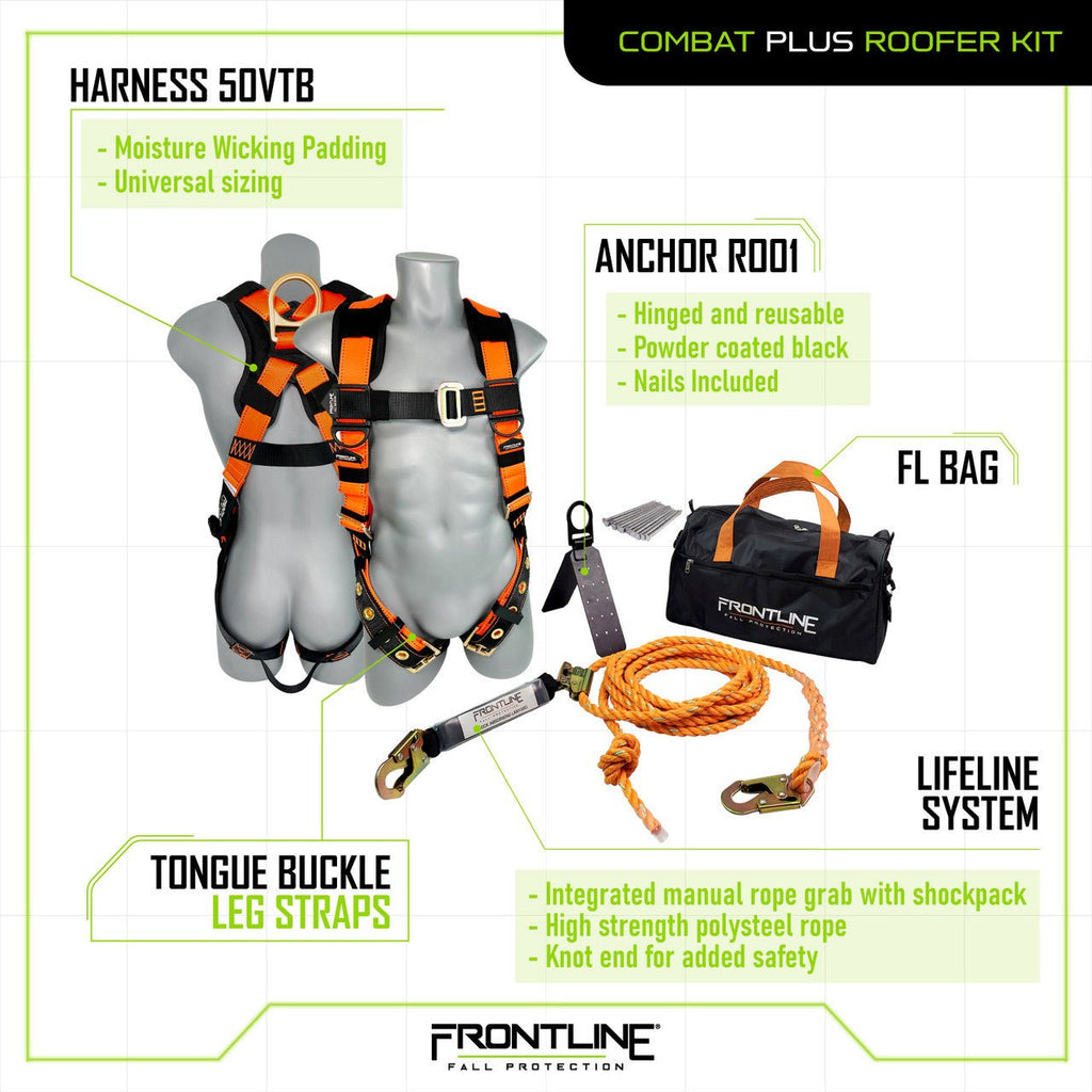 Frontline Combat Complete Roofers Kit Combat Roofer Kit - Lined Out Frontline Combat Complete Roofers Kit Combat Roofer KitWork Safety Harnesses