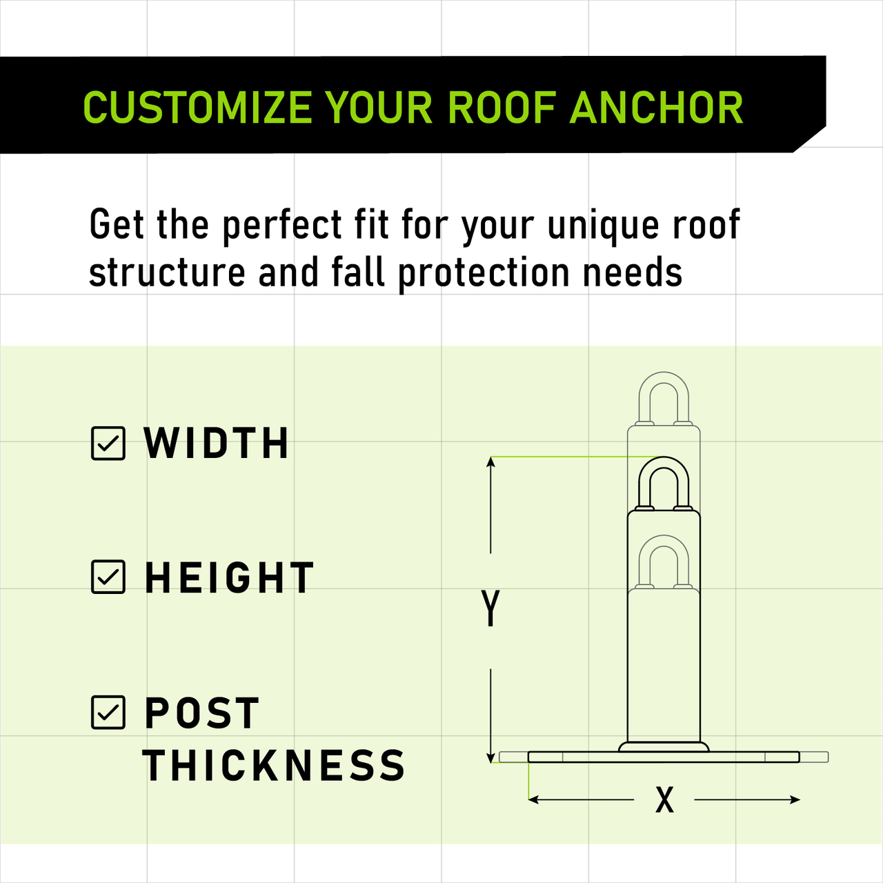 Frontline Commercial Roof Anchor 18" - Lined Out Frontline Commercial Roof Anchor 18"Work Safety Harnesses