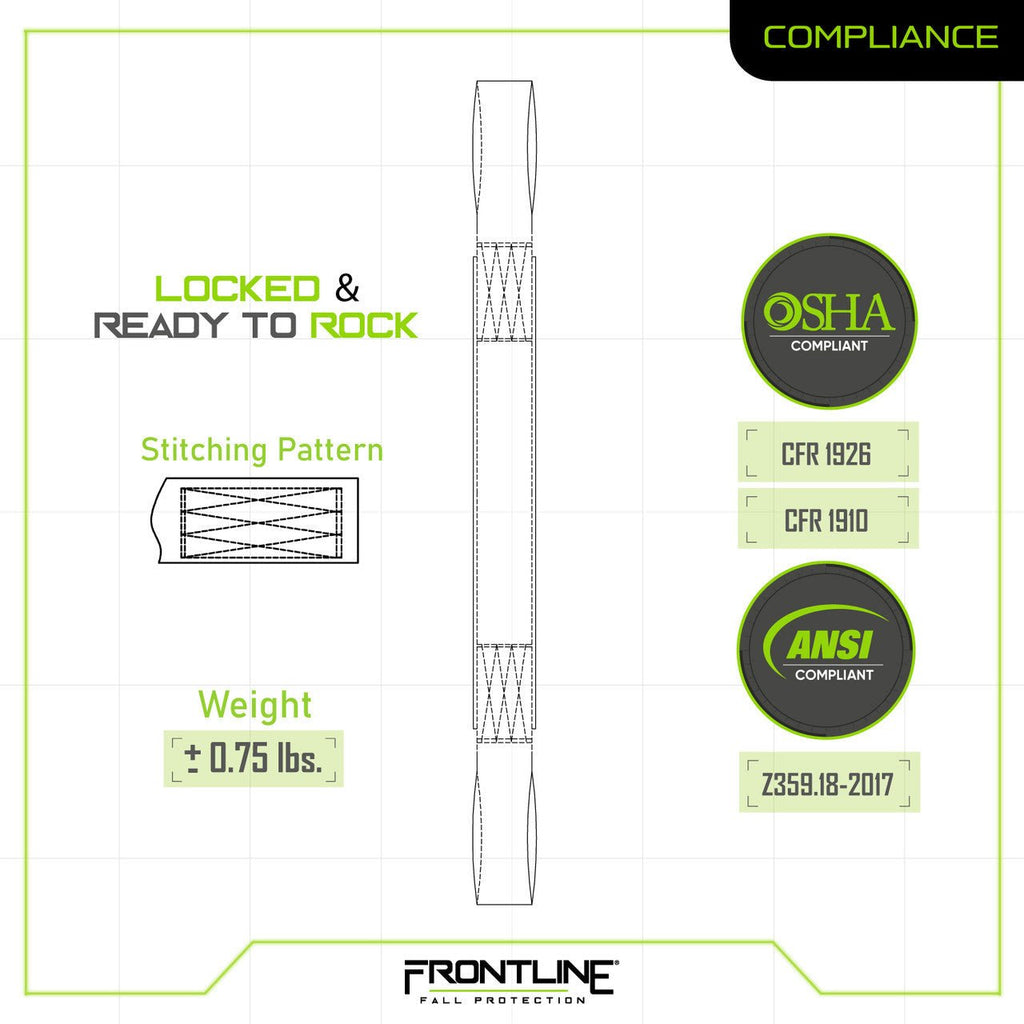 Frontline COSL Concrete Embed Anchor Strap with Looped Ends 4' - Lined Out Frontline COSL Concrete Embed Anchor Strap with Looped Ends 4'Work Safety Harnesses
