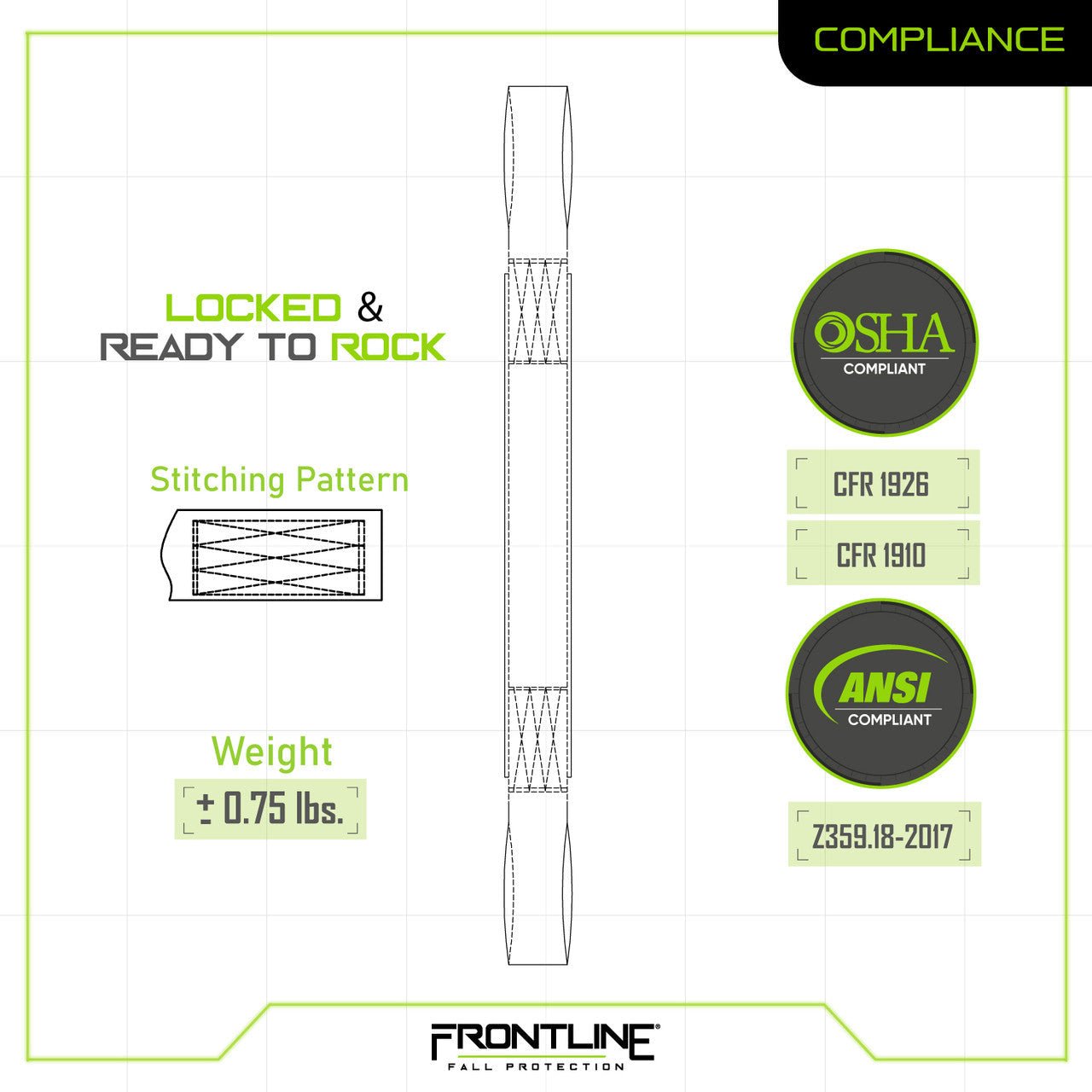 Frontline COSL Concrete Embed Anchor Strap with Looped Ends 4' - Lined Out Frontline COSL Concrete Embed Anchor Strap with Looped Ends 4'Work Safety Harnesses