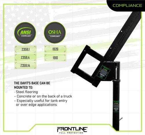 Frontline DAN75 - US Patriot Davit Confined Space System - Made in USA - Lined Out Frontline DAN75 - US Patriot Davit Confined Space System - Made in USAWork Safety Harnesses