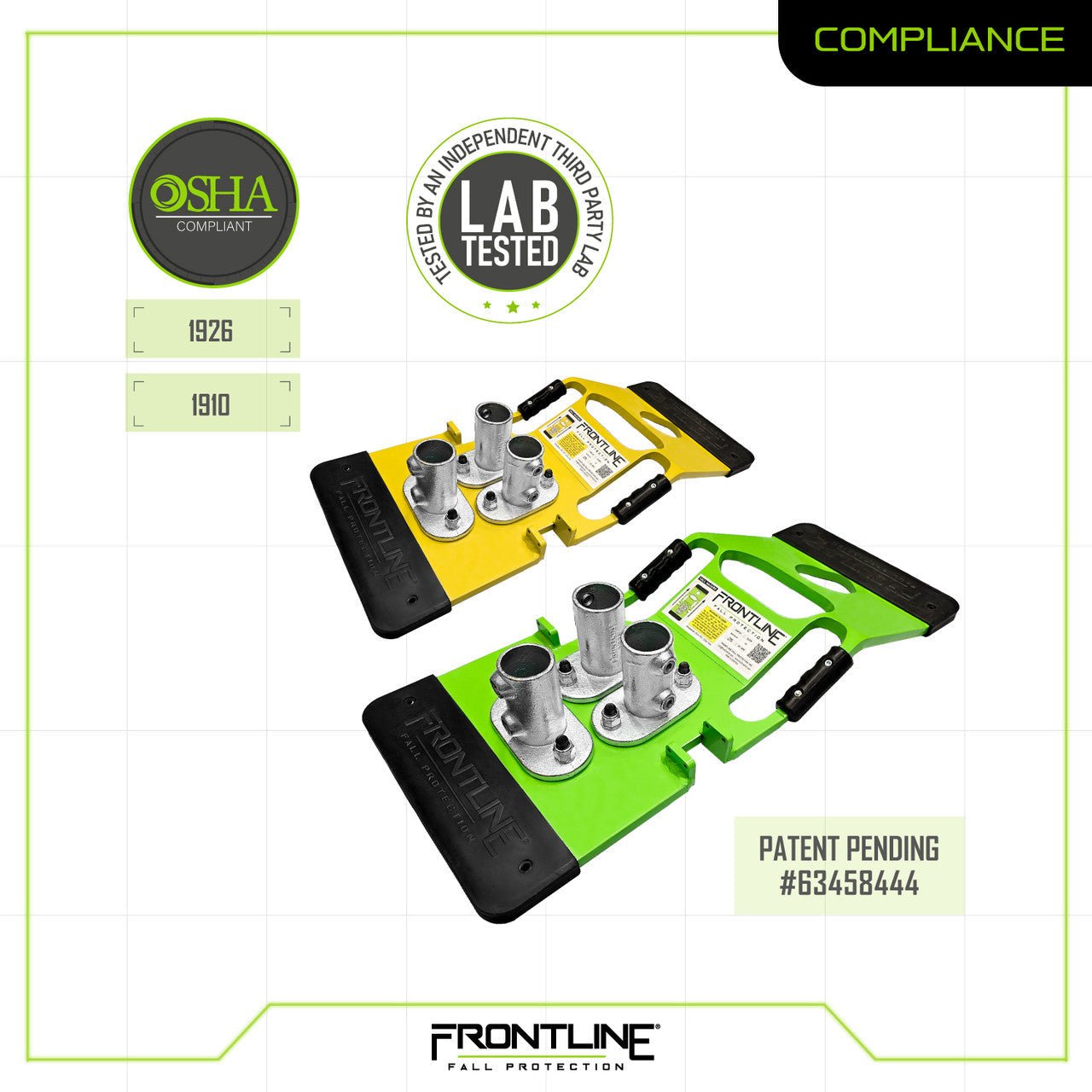 Frontline Guardrail System Non - Penetrating Complete 100' Kit - OSHA Compliant - Lined Out Frontline Guardrail System Non - Penetrating Complete 100' Kit - OSHA CompliantWork Safety Harnesses