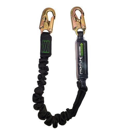 Frontline LES61S - US Patriot 6' Single Leg Elastic Lanyard with Snaphooks - Made in USA - Lined Out Frontline LES61S - US Patriot 6' Single Leg Elastic Lanyard with Snaphooks - Made in USAWork Safety Harnesses