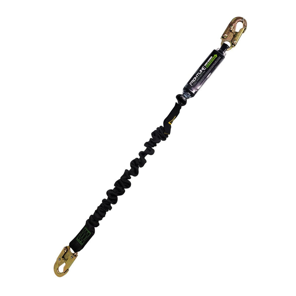 Frontline LES61S - US Patriot 6' Single Leg Elastic Lanyard with Snaphooks - Made in USA - Lined Out Frontline LES61S - US Patriot 6' Single Leg Elastic Lanyard with Snaphooks - Made in USAWork Safety Harnesses