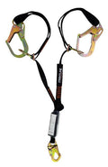 Frontline LPO62RADJ Combat 6' Tie - Back Double Leg Shock Absorbing Lanyard with Rebar Hooks - Lined Out Frontline LPO62RADJ Combat 6' Tie - Back Double Leg Shock Absorbing Lanyard with Rebar HooksWork Safety Harnesses