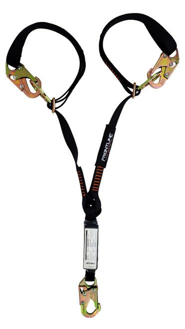 Frontline LPO62SADJ Combat 6' Tie - Back Double Leg Shock Absorbing Lanyard with Snaphooks - Lined Out Frontline LPO62SADJ Combat 6' Tie - Back Double Leg Shock Absorbing Lanyard with SnaphooksWork Safety Harnesses