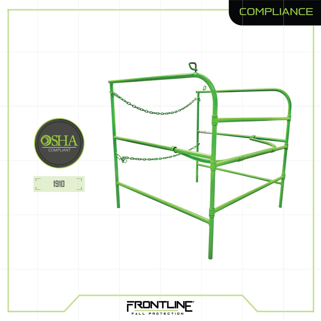 Frontline Manhole Guardrail 42" x 42" Yellow - Lined Out Frontline Manhole Guardrail 42" x 42" YellowGuardrails