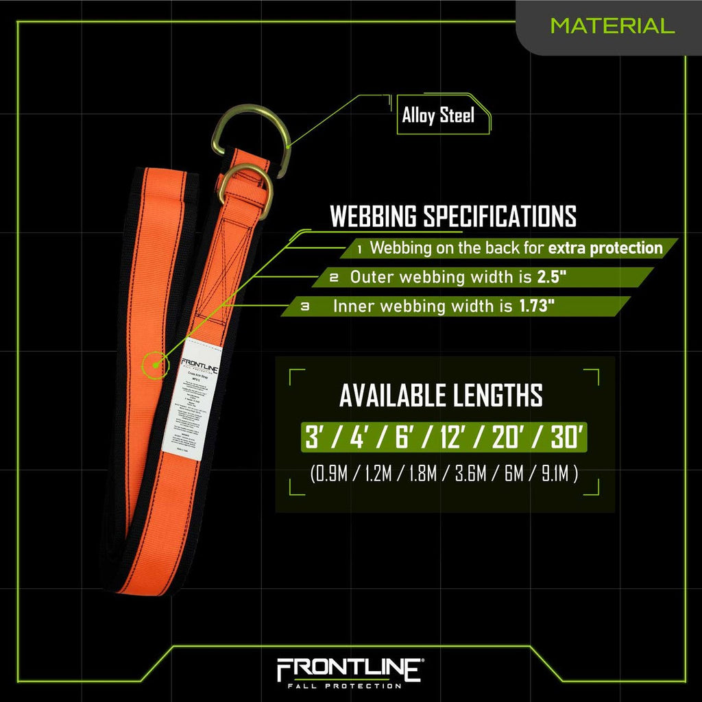 Frontline MPS Cross Arm Strap with Reinforced Webbing 30' - Lined Out Frontline MPS Cross Arm Strap with Reinforced Webbing 30'Work Safety Harnesses