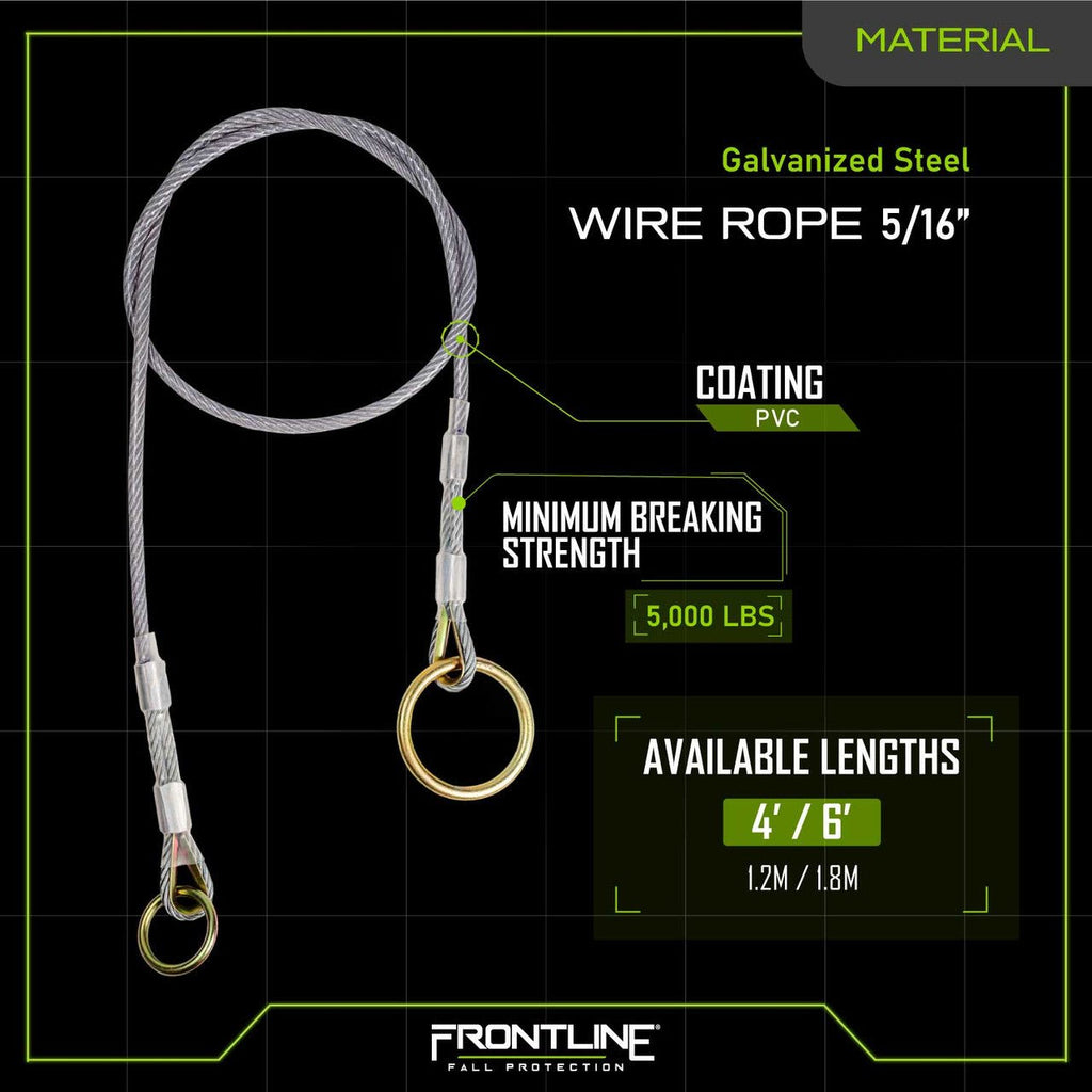 Frontline MPW Wire Rope Choker Anchor 6' - Lined Out Frontline MPW Wire Rope Choker Anchor 6'Work Safety Harnesses