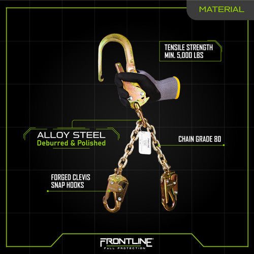 Frontline PSSW2R Rebar Positioning Chain Assembly with Swivel - Lined Out Frontline PSSW2R Rebar Positioning Chain Assembly with SwivelWork Safety Harnesses
