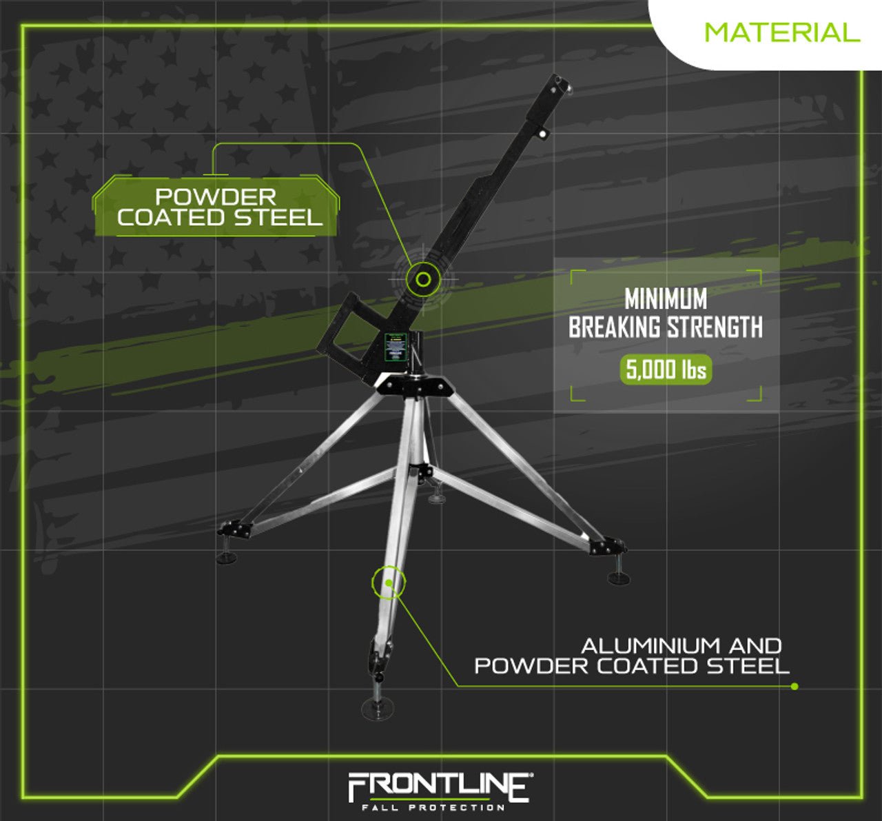 Frontline QAN75 - US Patriot Quadpod Confined Space System - Made in USA - Lined Out Frontline QAN75 - US Patriot Quadpod Confined Space System - Made in USAWork Safety Harnesses