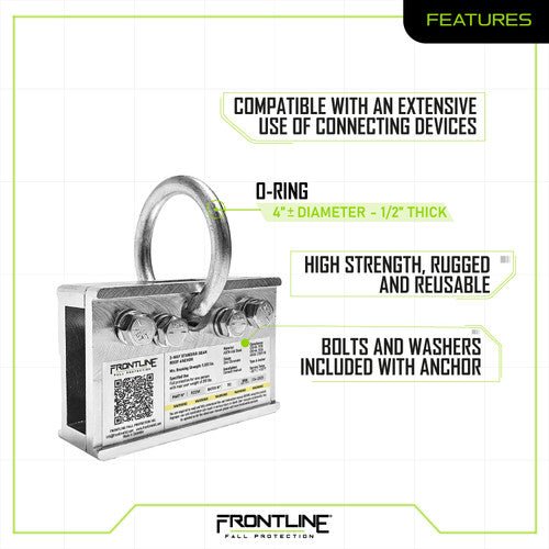 Frontline RO2W 2 - Way Standing Seam Roof Anchor - Lined Out Frontline RO2W 2 - Way Standing Seam Roof AnchorWork Safety Harnesses