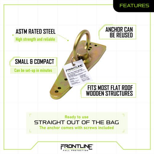 Frontline ROB01 Bull Ring Reusable Roof Anchor - Lined Out Frontline ROB01 Bull Ring Reusable Roof AnchorWork Safety Harnesses