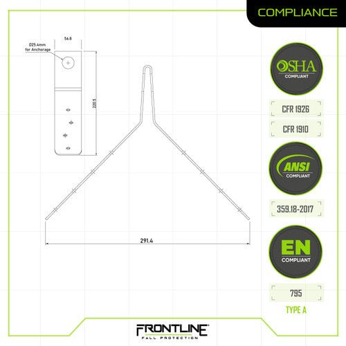 Frontline ROSU02 Hinged Steel Roof Anchor - Lined Out Frontline ROSU02 Hinged Steel Roof AnchorWork Safety Harnesses
