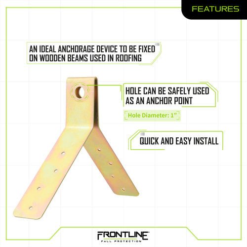 Frontline ROSU02 Hinged Steel Roof Anchor - Lined Out Frontline ROSU02 Hinged Steel Roof AnchorWork Safety Harnesses