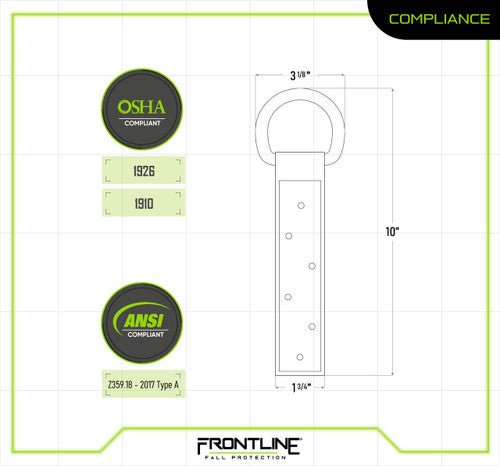 Frontline ROSU03 Stainless Steel Permanent Use Roof Anchor (Single D - ring) - Lined Out Frontline ROSU03 Stainless Steel Permanent Use Roof Anchor (Single D - ring)Work Safety Harnesses