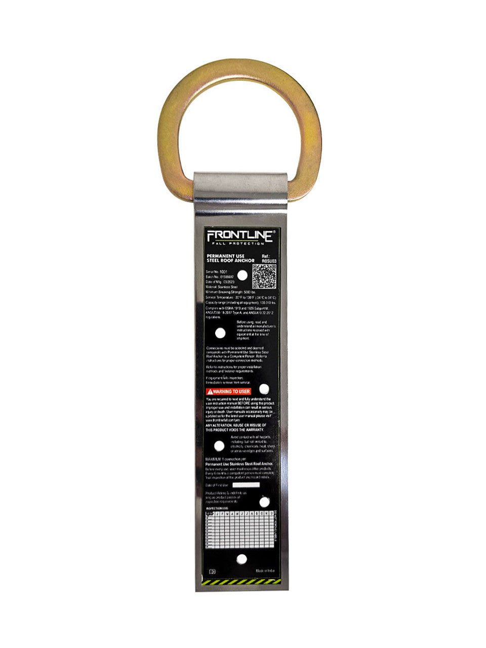 Frontline ROSU03 Stainless Steel Permanent Use Roof Anchor (Single D - ring) - Lined Out Frontline ROSU03 Stainless Steel Permanent Use Roof Anchor (Single D - ring)Work Safety Harnesses