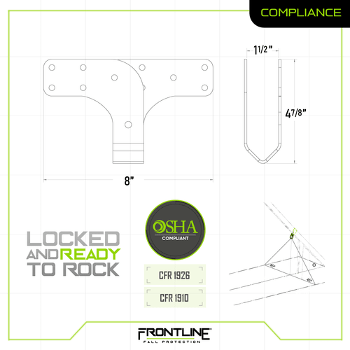Frontline ROWT18 Roof Wood Truss Anchor - Lined Out Frontline ROWT18 Roof Wood Truss AnchorWork Safety Harnesses