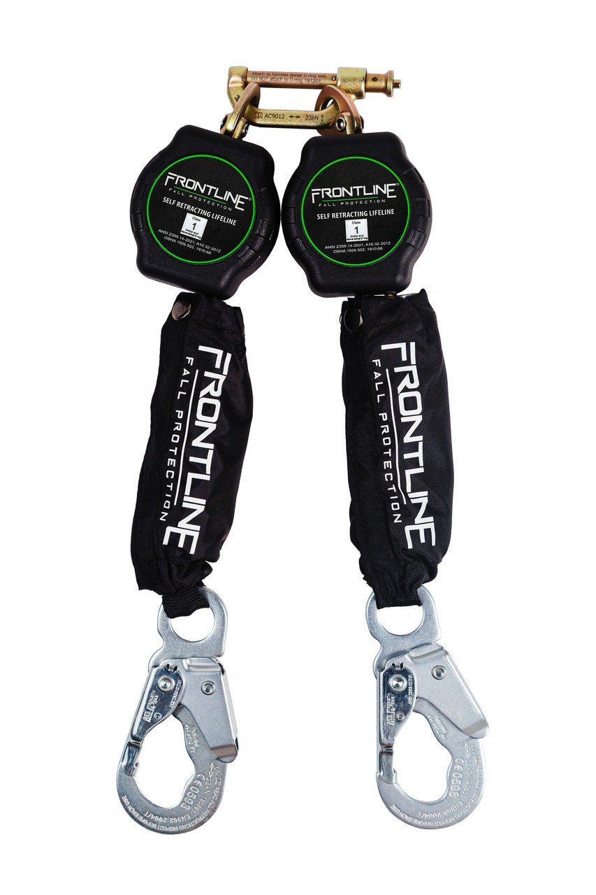 Frontline RPA062S Aramid Twin Fiber Web Single Leg 6' SRL with Steel Snap Hook Ends - Lined Out Frontline RPA062S Aramid Twin Fiber Web Single Leg 6' SRL with Steel Snap Hook EndsWork Safety Harnesses