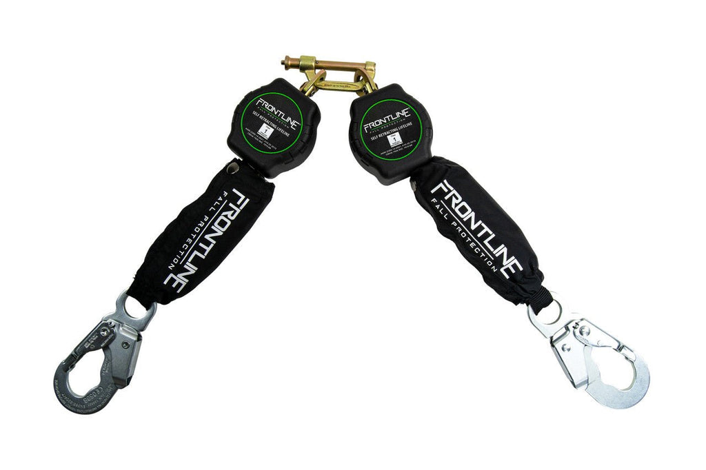 Frontline RPA062S Aramid Twin Fiber Web Single Leg 6' SRL with Steel Snap Hook Ends - Lined Out Frontline RPA062S Aramid Twin Fiber Web Single Leg 6' SRL with Steel Snap Hook EndsWork Safety Harnesses