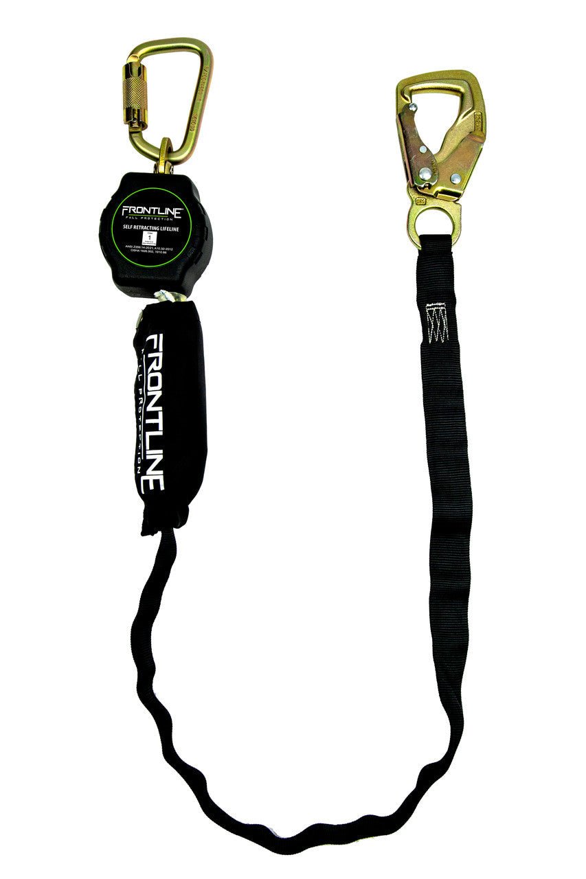 Frontline RPA091TB Tie Back Single Leg Web 9' SRL with Tie Back Hook End - Lined Out Frontline RPA091TB Tie Back Single Leg Web 9' SRL with Tie Back Hook EndWork Safety Harnesses