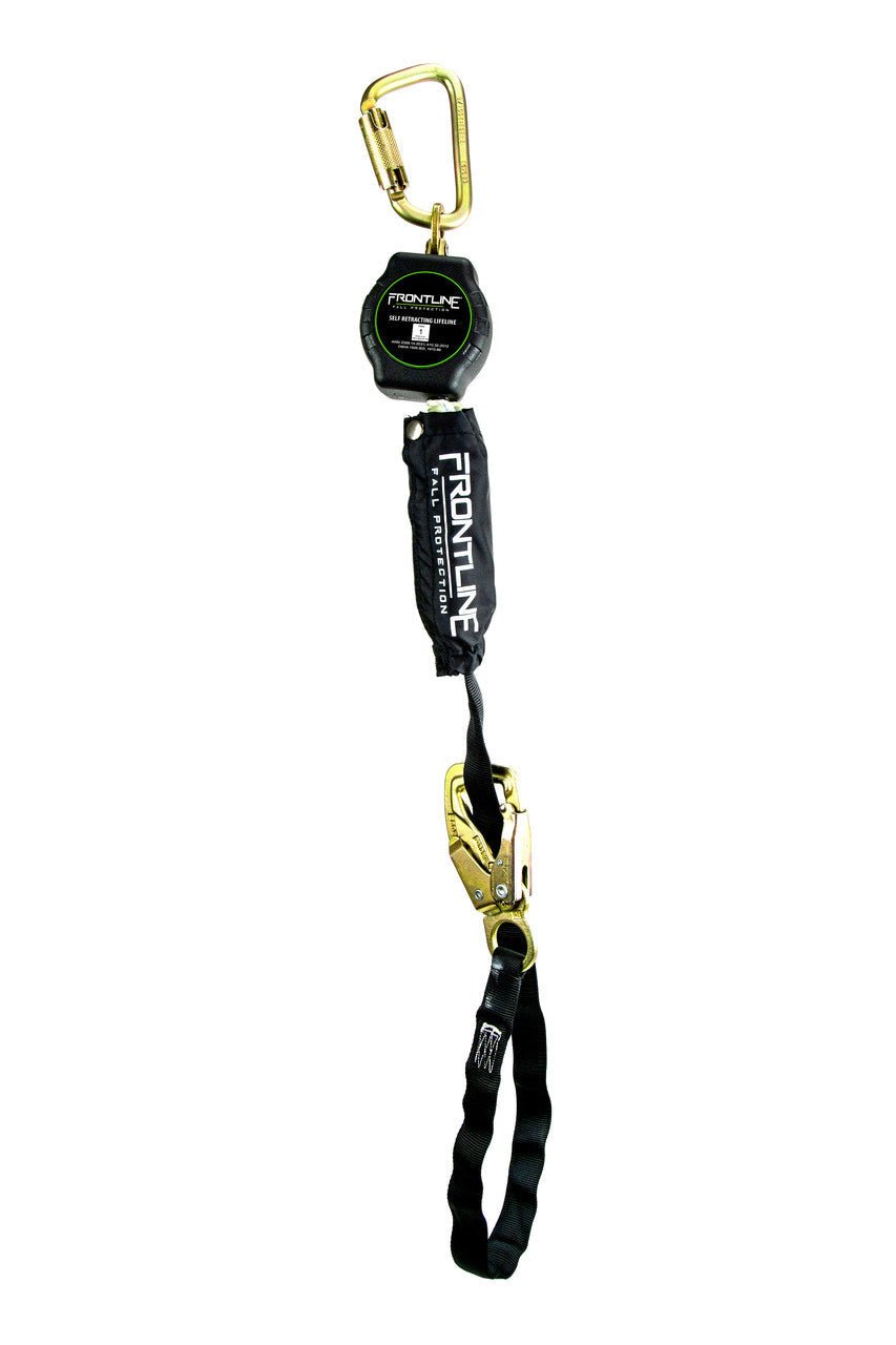 Frontline RPA091TB Tie Back Single Leg Web 9' SRL with Tie Back Hook End - Lined Out Frontline RPA091TB Tie Back Single Leg Web 9' SRL with Tie Back Hook EndWork Safety Harnesses