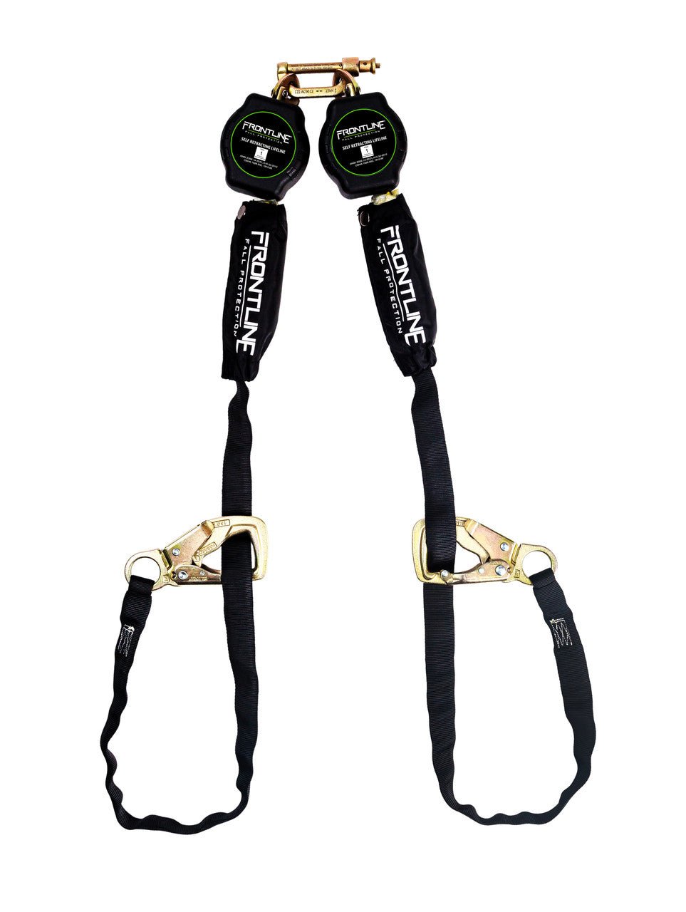 Frontline RPA092TB Tie Back Twin Leg Web 9' SRL with Tie Back Hook Ends - Lined Out Frontline RPA092TB Tie Back Twin Leg Web 9' SRL with Tie Back Hook EndsWork Safety Harnesses