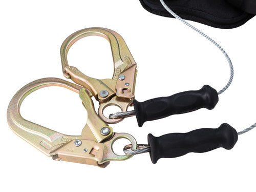 Frontline RPG082RLE Leading Edge Cable Twin Leg 8' SRL with Steel Rebar Hook Ends - Lined Out Frontline RPG082RLE Leading Edge Cable Twin Leg 8' SRL with Steel Rebar Hook EndsWork Safety Harnesses