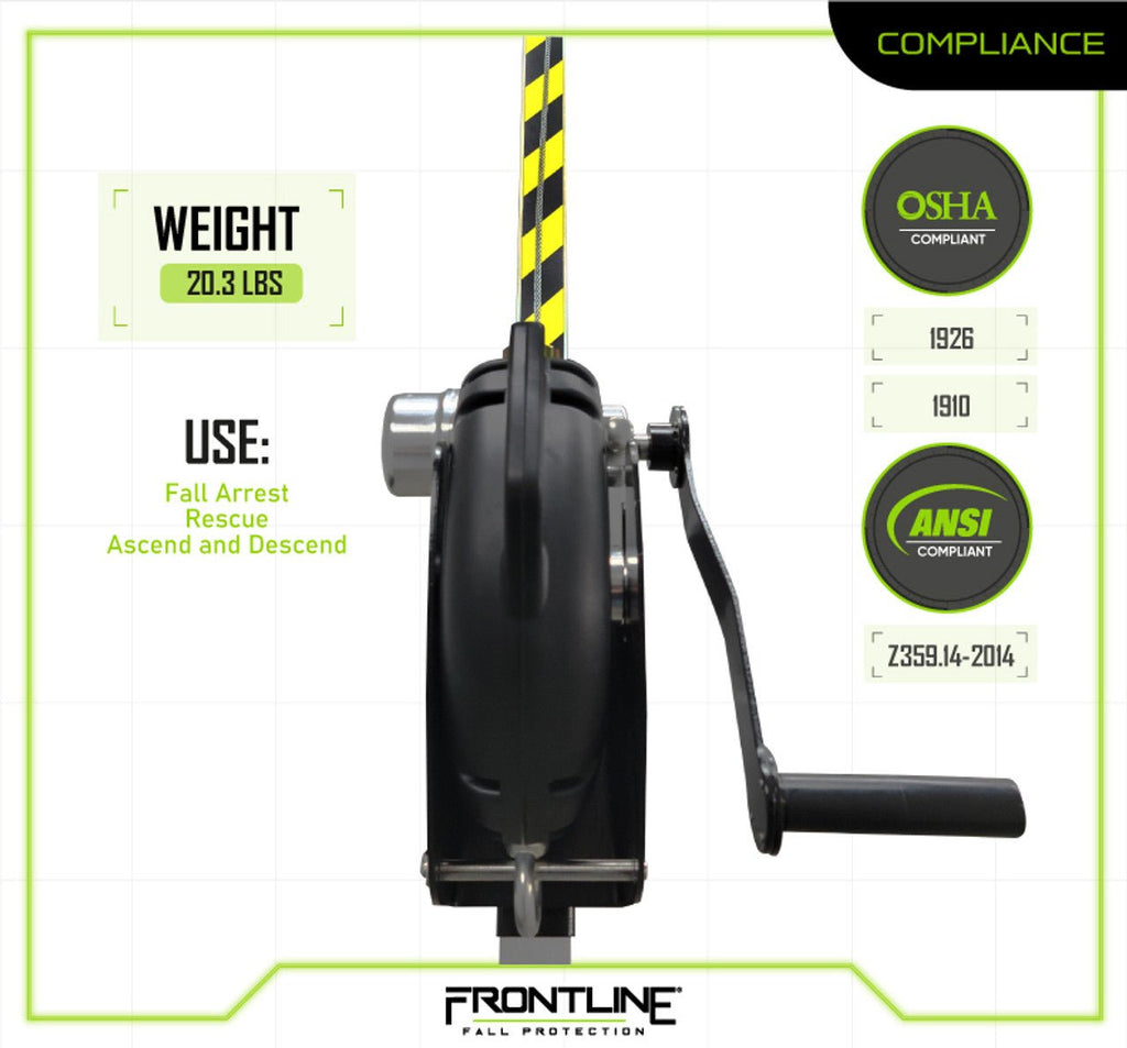 Frontline RPG603W MEGApod 60' 3 - Way Self Retractable Lifeline with Retrieval System - Lined Out Frontline RPG603W MEGApod 60' 3 - Way Self Retractable Lifeline with Retrieval SystemWork Safety Harnesses