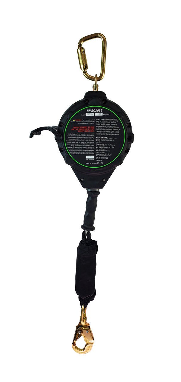 Frontline RPGCLE Leading Edge Cable Single Leg SRL with Steel Snap Hook End with Carry on Handle and Tagline - Lined Out Frontline RPGCLE Leading Edge Cable Single Leg SRL with Steel Snap Hook End with Carry on Handle and TaglineWork Safety Harnesses