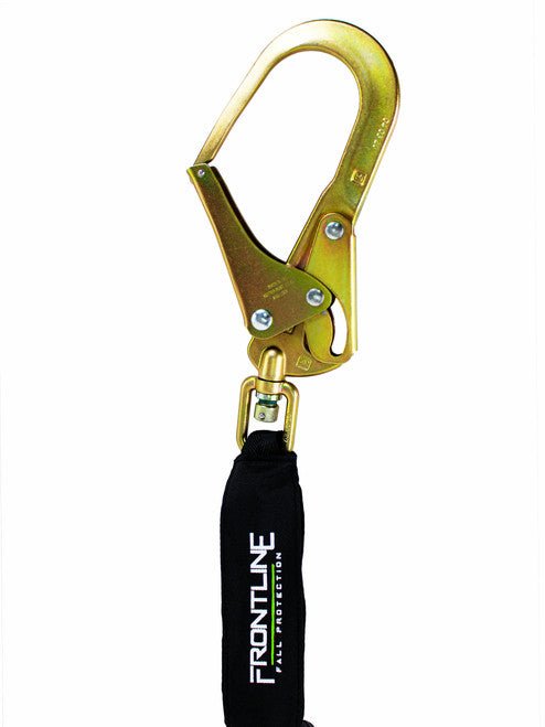 Frontline RPW061R Web Single Leg 6' SRL with Steel Rebar Hook End - Lined Out Frontline RPW061R Web Single Leg 6' SRL with Steel Rebar Hook EndWork Safety Harnesses