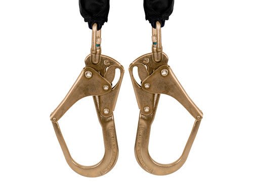Frontline RPW062R Web Twin Leg 6' SRL with Steel Rebar Hook Ends - Lined Out Frontline RPW062R Web Twin Leg 6' SRL with Steel Rebar Hook EndsWork Safety Harnesses