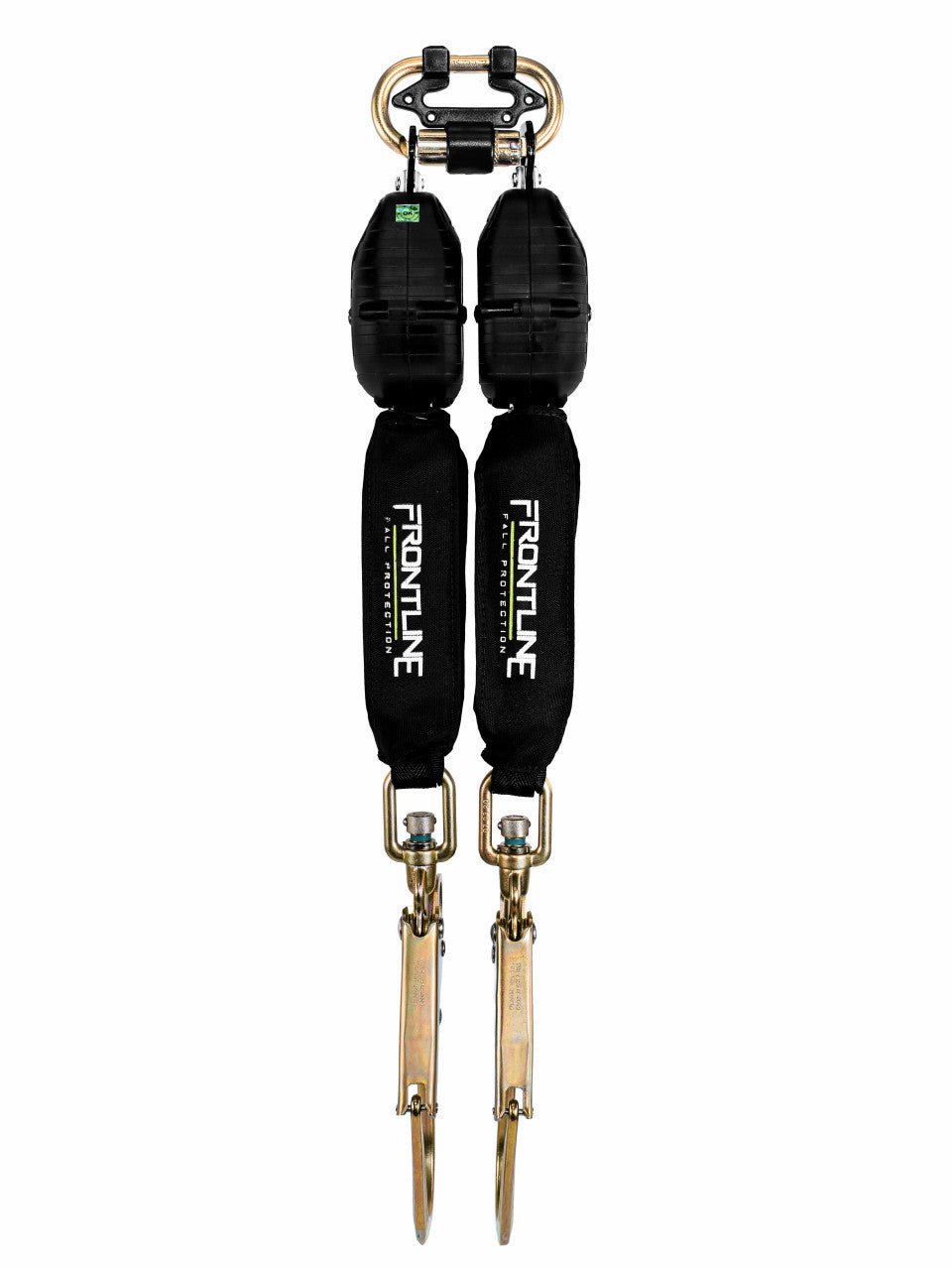 Frontline RPW062R Web Twin Leg 6' SRL with Steel Rebar Hook Ends - Lined Out Frontline RPW062R Web Twin Leg 6' SRL with Steel Rebar Hook EndsWork Safety Harnesses