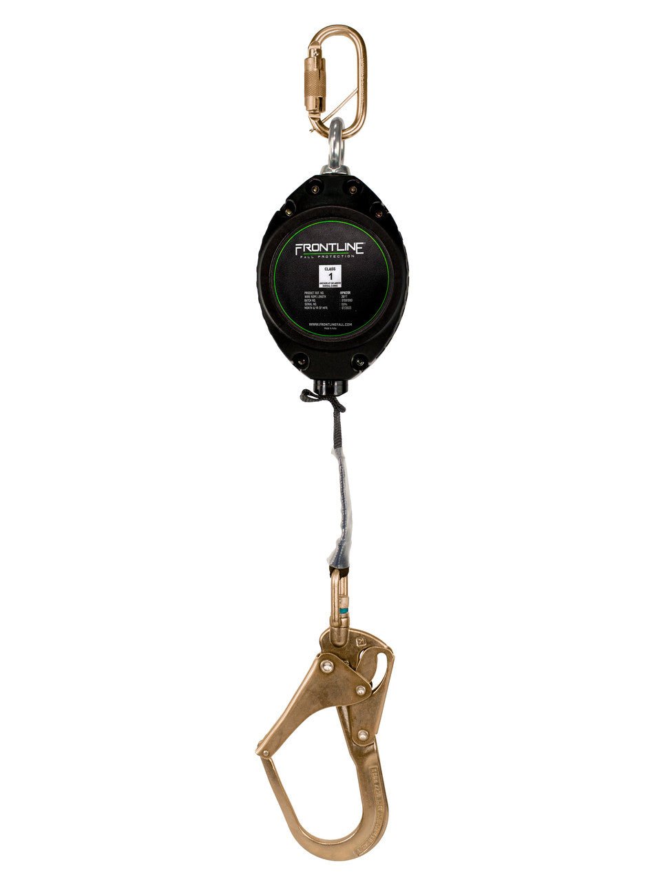 Frontline RPW20R Web Single Leg 20' SRL with Steel Rebar Hook End - Lined Out Frontline RPW20R Web Single Leg 20' SRL with Steel Rebar Hook EndWork Safety Harnesses